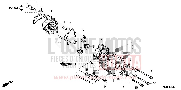DEMULTIPLICATEUR de VFR1200X "Crosstourer" DCT CANDY PROMINENCE RED (R342) 2017